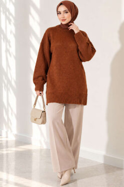Alternative view of Oversized Ribbed Knit Tunic Caramel
