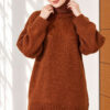 Oversized Ribbed Knit Tunic Caramel - immagine 3