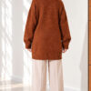 Oversized Ribbed Knit Tunic Caramel - immagine 4