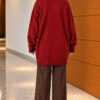 Oversized Ribbed Knit Tunic Terracotta - Image 4