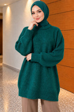 Oversized Ribbed Knit Tunic Nefti