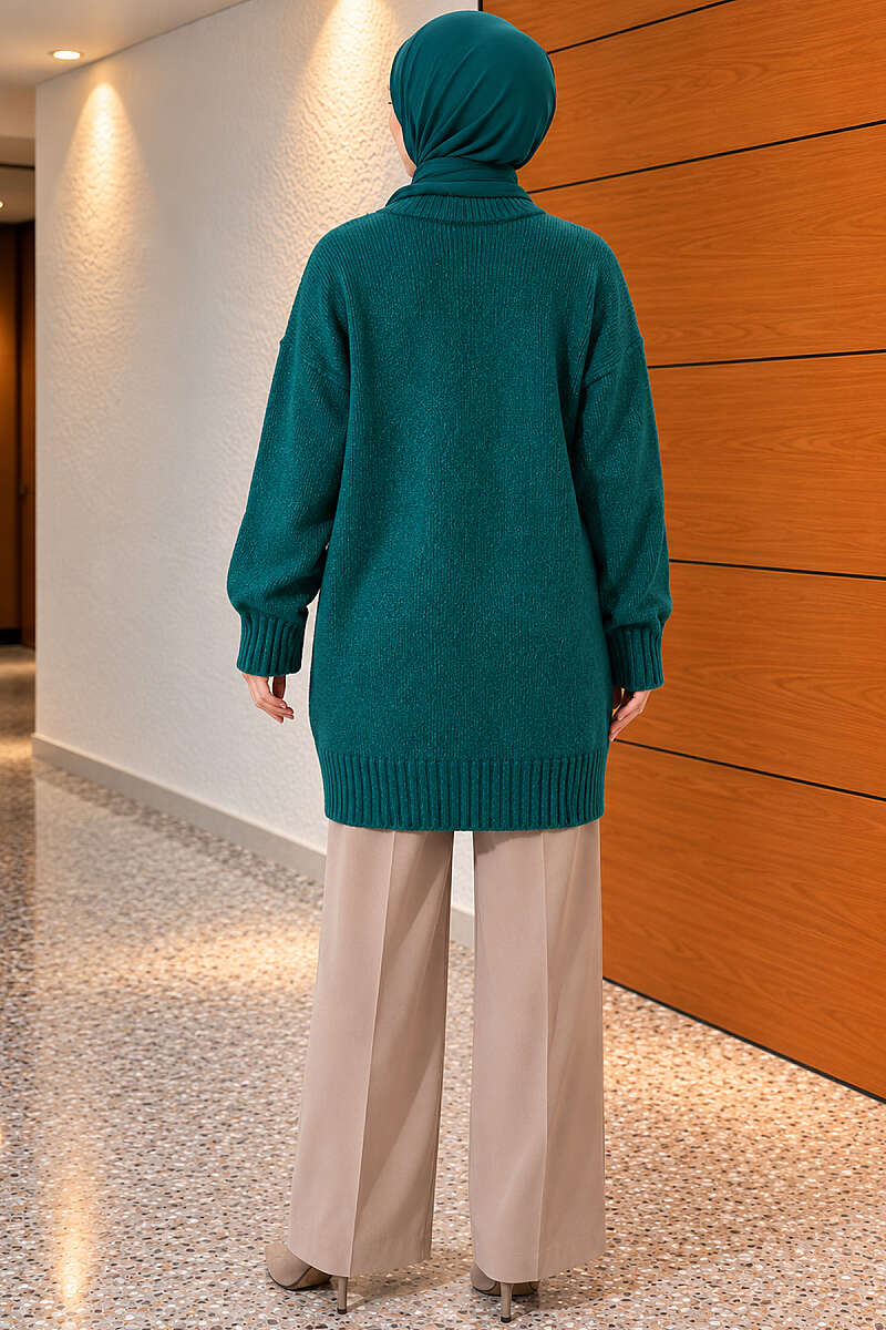 Oversized Ribbed Knit Tunic Nefti – Bild 4