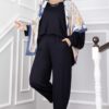 Oyşo Tunic and Pants Two-Piece Set Navy Blue