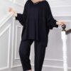 ⁦Oyşo Tunic and Pants Two-Piece Set Navy Blue⁩ - الصورة ⁦3⁩