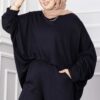 ⁦Oyşo Tunic and Pants Two-Piece Set Navy Blue⁩ - الصورة ⁦2⁩