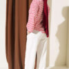 Hemmed ankle French terry two-thread knit pants Ecru – Image 3