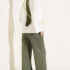 Hemmed ankle French terry two-thread knit pants Khaki – Bild 3