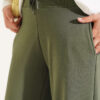 Hemmed ankle French terry two-thread knit pants Khaki – Bild 4