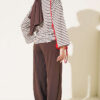 Hemmed ankle French terry two-thread knit pants Brown – Bild 3