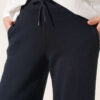 Hemmed ankle French terry two-thread knit pants Navy Blue - الصورة 4