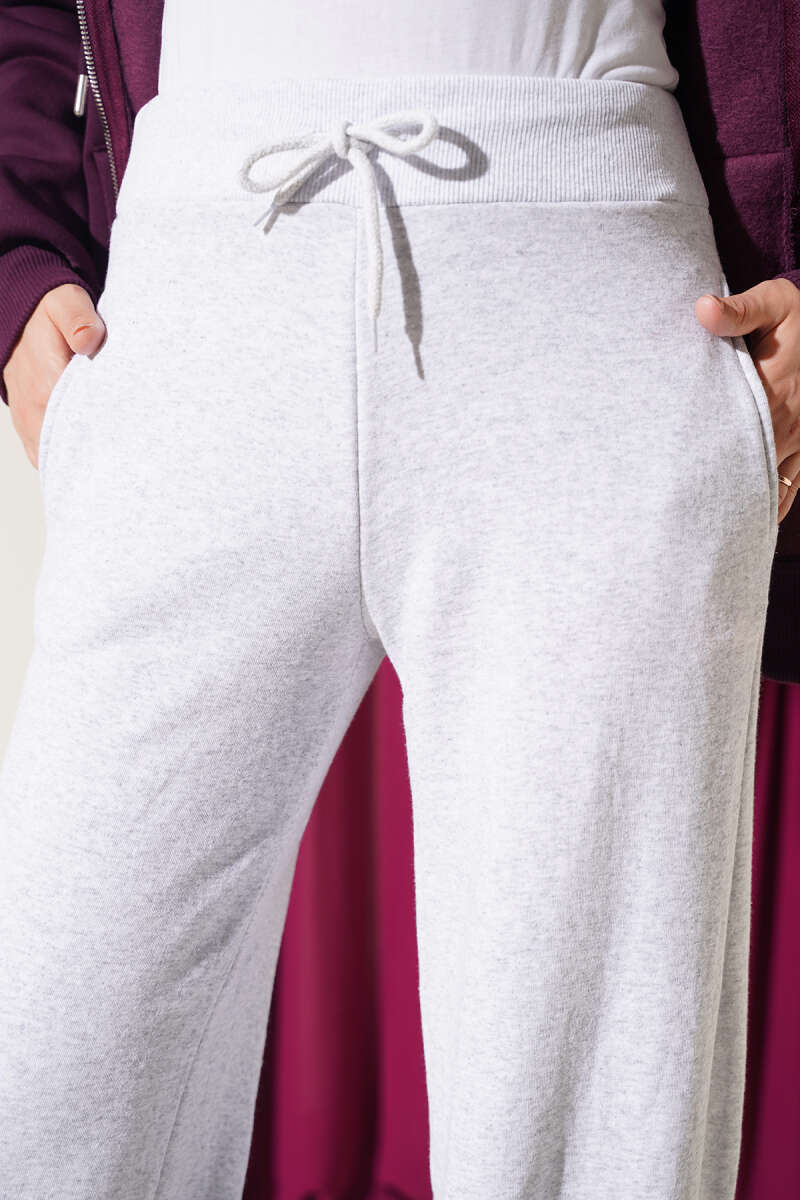 Hemmed ankle French terry two-thread knit pants Grey – Bild 4