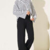 Hemmed ankle French terry two-thread knit pants Black - Afbeelding 2
