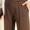 Hem Edge Detail Scuba Pants Brown - immagine 4