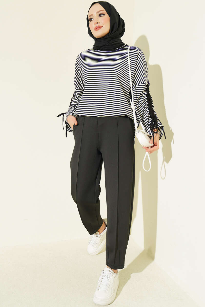 Hem Edge Detail Scuba Pants Black - immagine 2