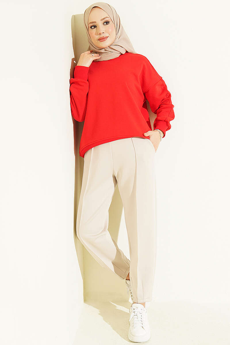 Hem Edge Detail Scuba Pants Stone - immagine 2