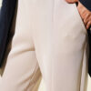 Scuba Pants with Slit Hem Edge Beige – Bild 4