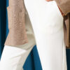 Scuba Pants with Slit Hem Edge White – Image 4