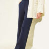Scuba Pants with Slit Hem Edge Navy Blue – Image 2