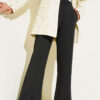 Scuba Pants with Slit Hem Edge Black