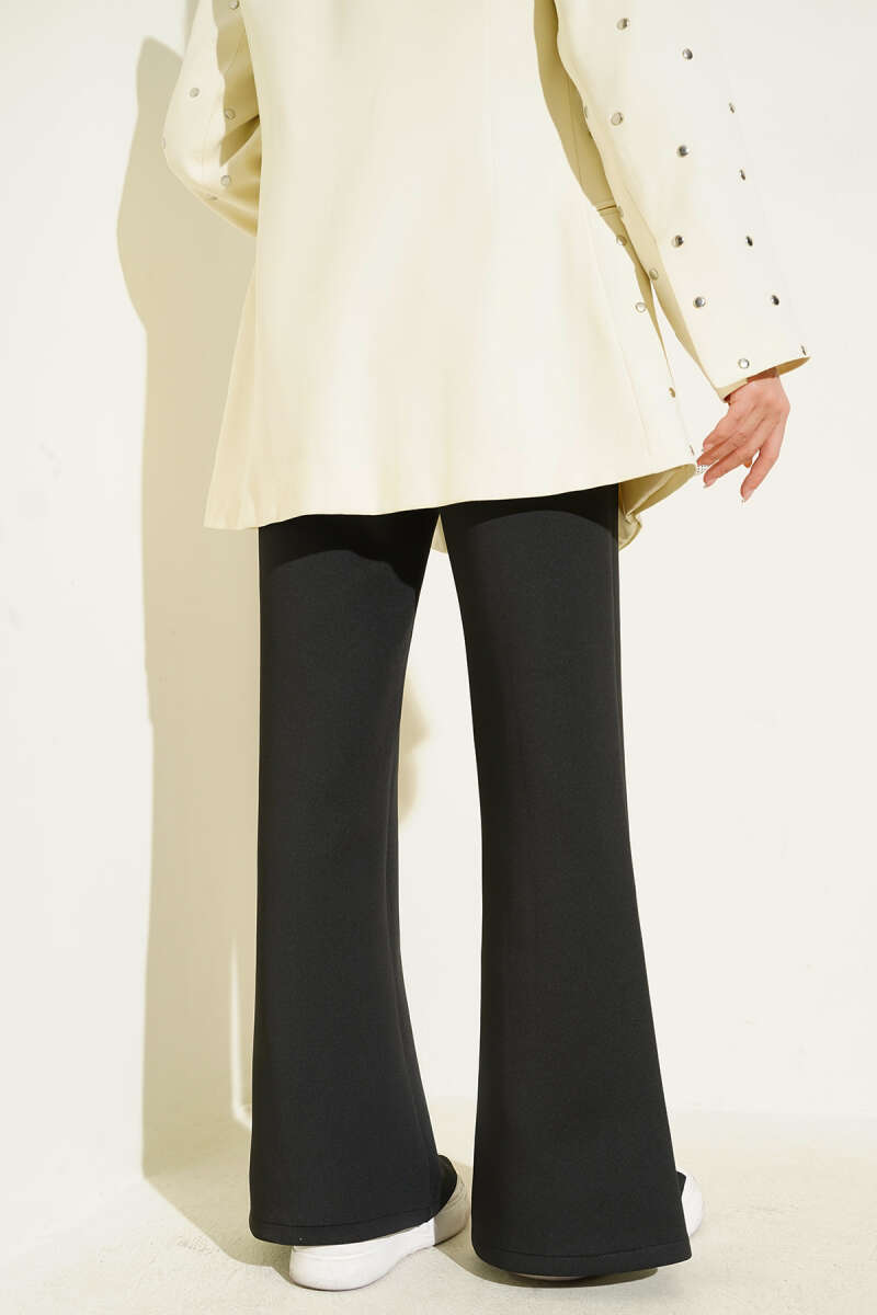 Scuba Pants with Slit Hem Edge Black – Image 3
