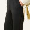 Scuba Pants with Slit Hem Edge Black – Image 4