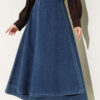 Detailed Piece Tied Denim Skirt Denim Blue
