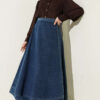Detailed Piece Tied Denim Skirt Denim Blue - immagine 2