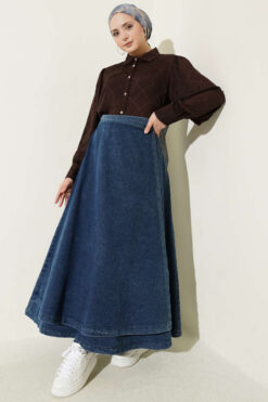Alternative view of Detailed Piece Tied Denim Skirt Denim Blue