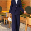 Two-Piece Set with Patch Detail and Jacket Navy Blue - immagine 4