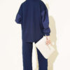 Partially Detailed Snap Button Two-Piece Set Navy Blue – Image 3