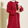 Hooded cape with capelet detail Burgundy