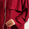 ⁦Hooded cape with capelet detail Burgundy⁩ - الصورة ⁦4⁩