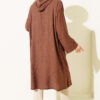 Hooded cape with capelet detail Brown – Image 3