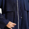 Hooded cape with capelet detail Navy Blue - Imagen 4