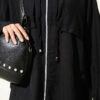 Hooded cape with capelet detail Black - Image 4
