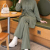 Cape with tie closure and detailed two-piece set Hazel