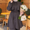 Cape with tie closure and detailed two-piece set Smoke – Bild 2