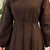Balloon Sleeve Dress with Pen Detailing Brown - الصورة 5