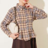 Plaid Shirt with Pen Detail Beige