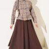 Plaid Shirt with Pen Detail Beige - Imagen 2