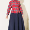 Plaid Shirt with Pen Detail Red – Image 2