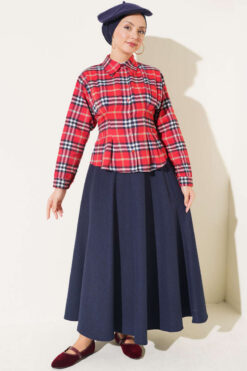 Alternative view of Plaid Shirt with Pen Detail Red