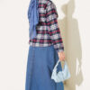 ⁦Plaid Shirt with Pen Detail Navy Blue⁩ - الصورة ⁦3⁩