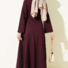 Tunic Dress with Pen Detailing and Drawstring Closure Plum – Bild 3