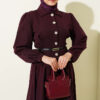Pencil Detailed Belted Dabble Skirt Set Plum - immagine 2