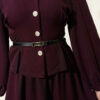 Pencil Detailed Belted Dabble Skirt Set Plum - immagine 4