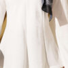 Striped Cross-Over Knit Tunic with Drawstring Ecru - الصورة 4