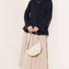 Striped Cross-Over Knit Tunic with Drawstring Navy Blue - الصورة 2