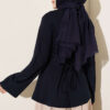 Striped Cross-Over Knit Tunic with Drawstring Navy Blue - الصورة 3