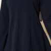 Striped Cross-Over Knit Tunic with Drawstring Navy Blue - الصورة 4